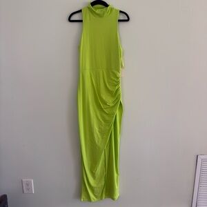 superdown Neon Lime Sleeveless High-Neck Maxi Dress